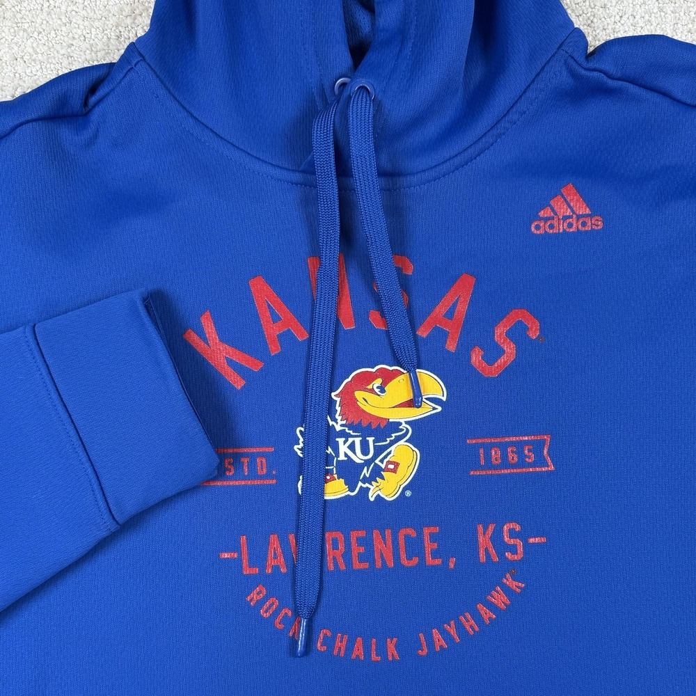 adidas Kansas Jayhawks Royal Blue & Red Hoodie